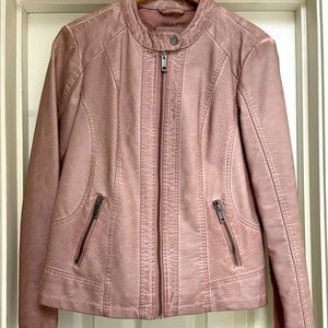 Women’s Rose Pink Leather Jacket.